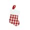 7" Red & White Gingham Print Christmas Stocking